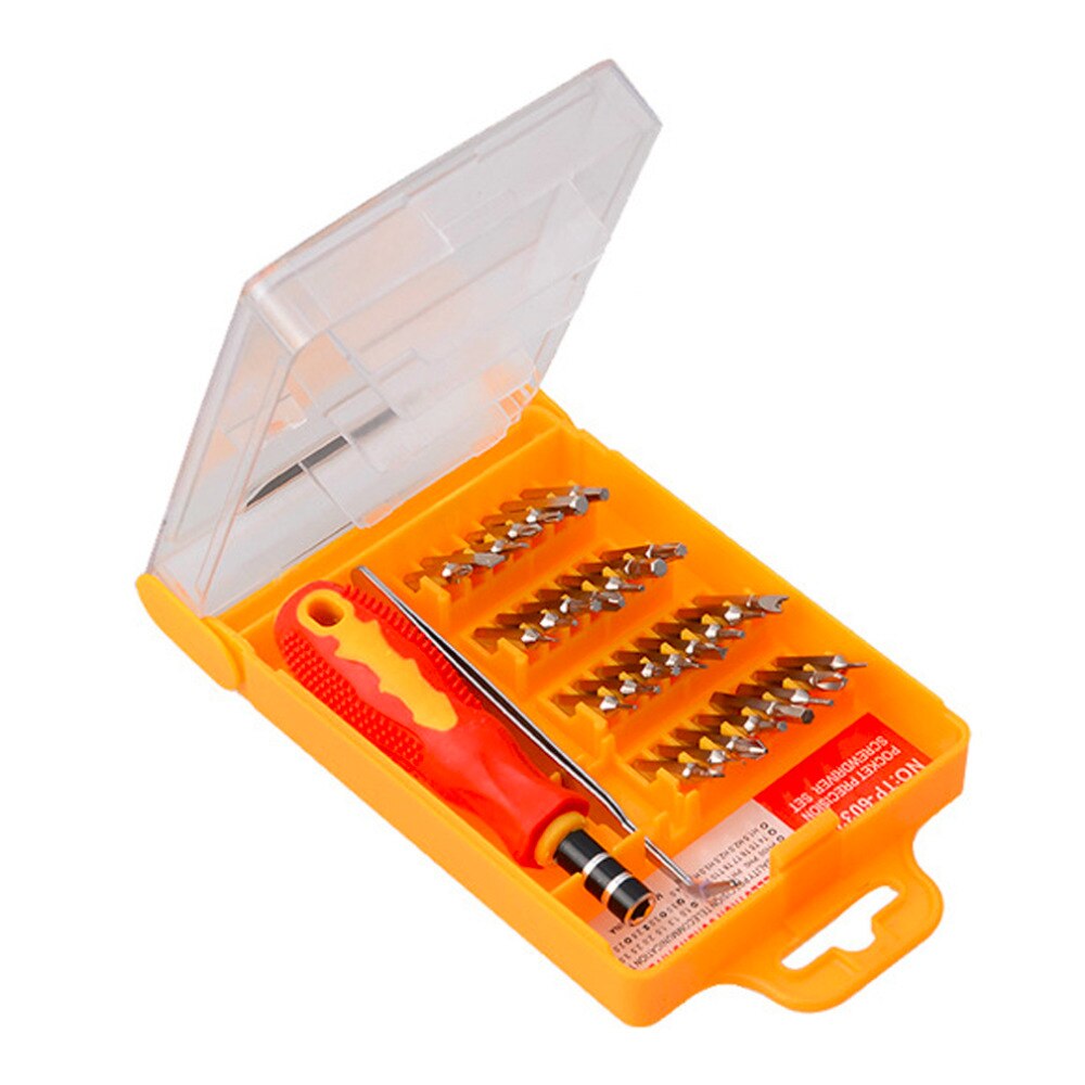  ź ö + öƽ PP ޴ 32 1 ũ ̹  Ʈ ޴ ũ ̹ ŰƮ ο/Yellow Carbon steel + plastic PP Special  Portable 32 in 1 Screwdriver Tool Sets P